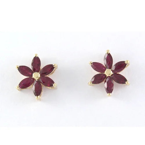 Royal Ruby Earrings in 14K Gold – Pure Elegance, Bold Beauty