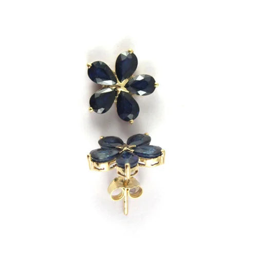 Elegant 14K Gold Sapphire Studs – Classic Beauty, Naturally Yours