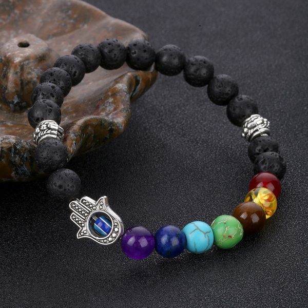 Eternal Charm - Unique Bracelet with 7 Chakra Beads and Hamsa Symbol