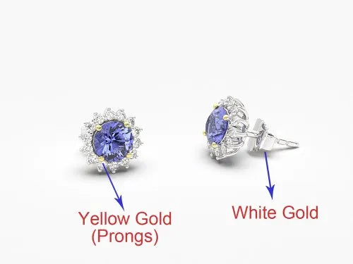 Elegant Tanzanite Earrings with Real Diamonds – A Touch of Royal Glamour