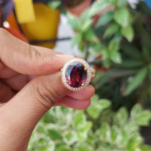 Soft & Stunning: Pink Tourmaline 18K Gold Ring for Every Occasion
