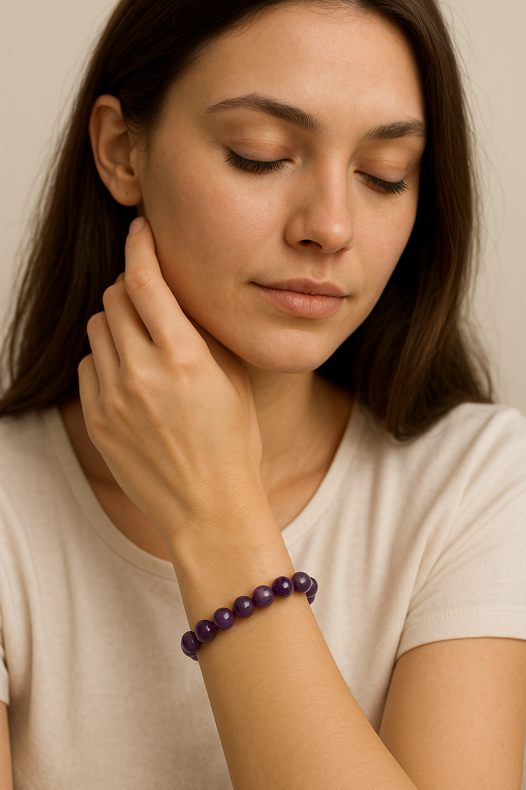 Amethyst Harmony Bracelet – Natural Charm with a Regal Touch