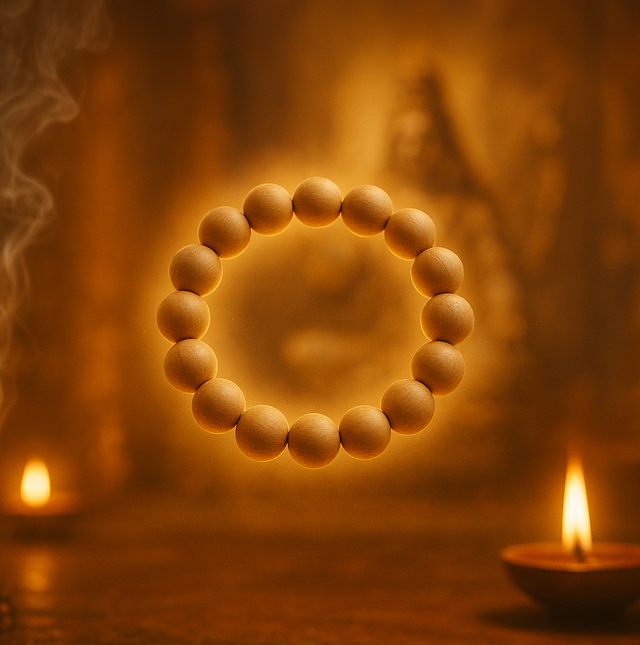 Natural Chandan Bead Bracelet – Authentic Sandalwood for Calmness