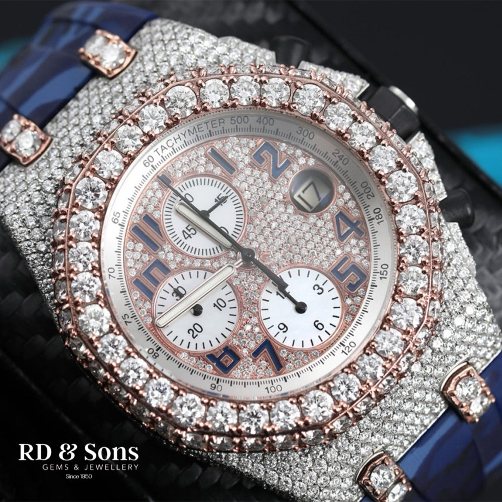 Diamond Halo – Luxury Half-Iced Watch