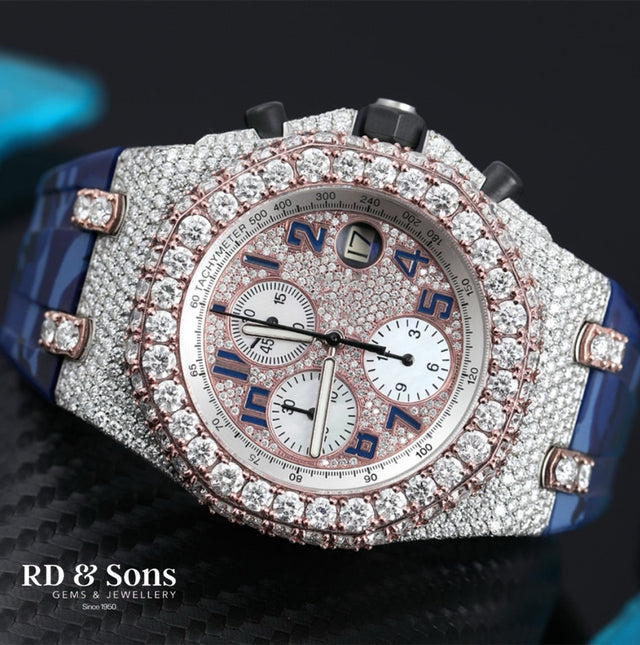 Diamond Halo – Luxury Half-Iced Watch