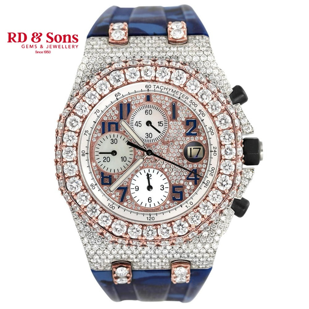 Diamond Halo – Luxury Half-Iced Watch