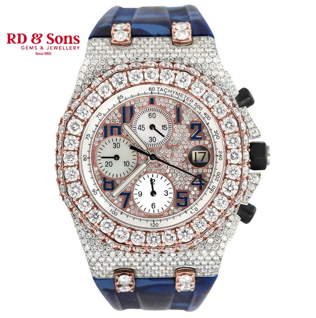 Diamond Halo – Luxury Half-Iced Watch