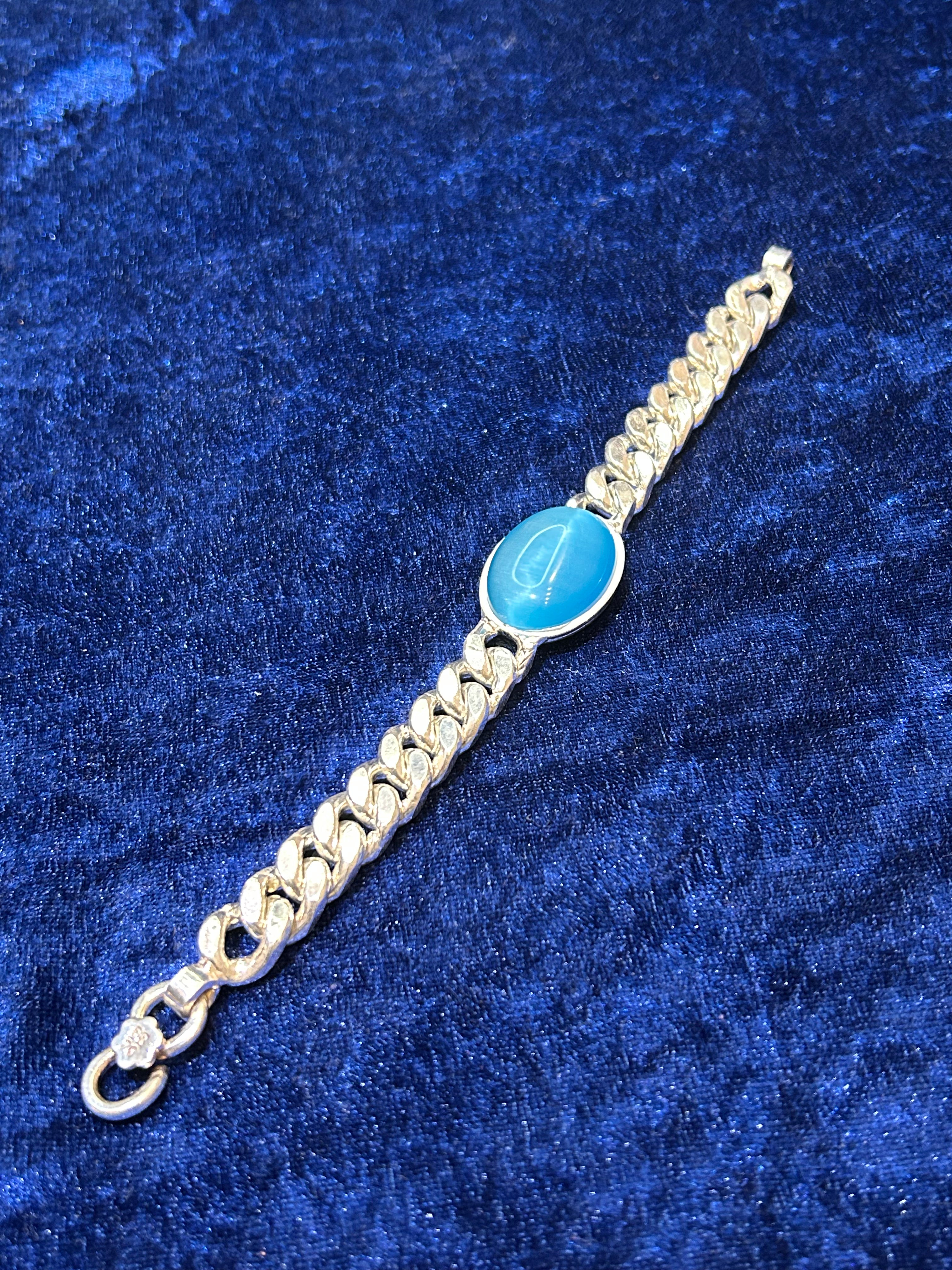 Elegant Men’s Pure Silver Feroza Bracelet – Bold & Stylish