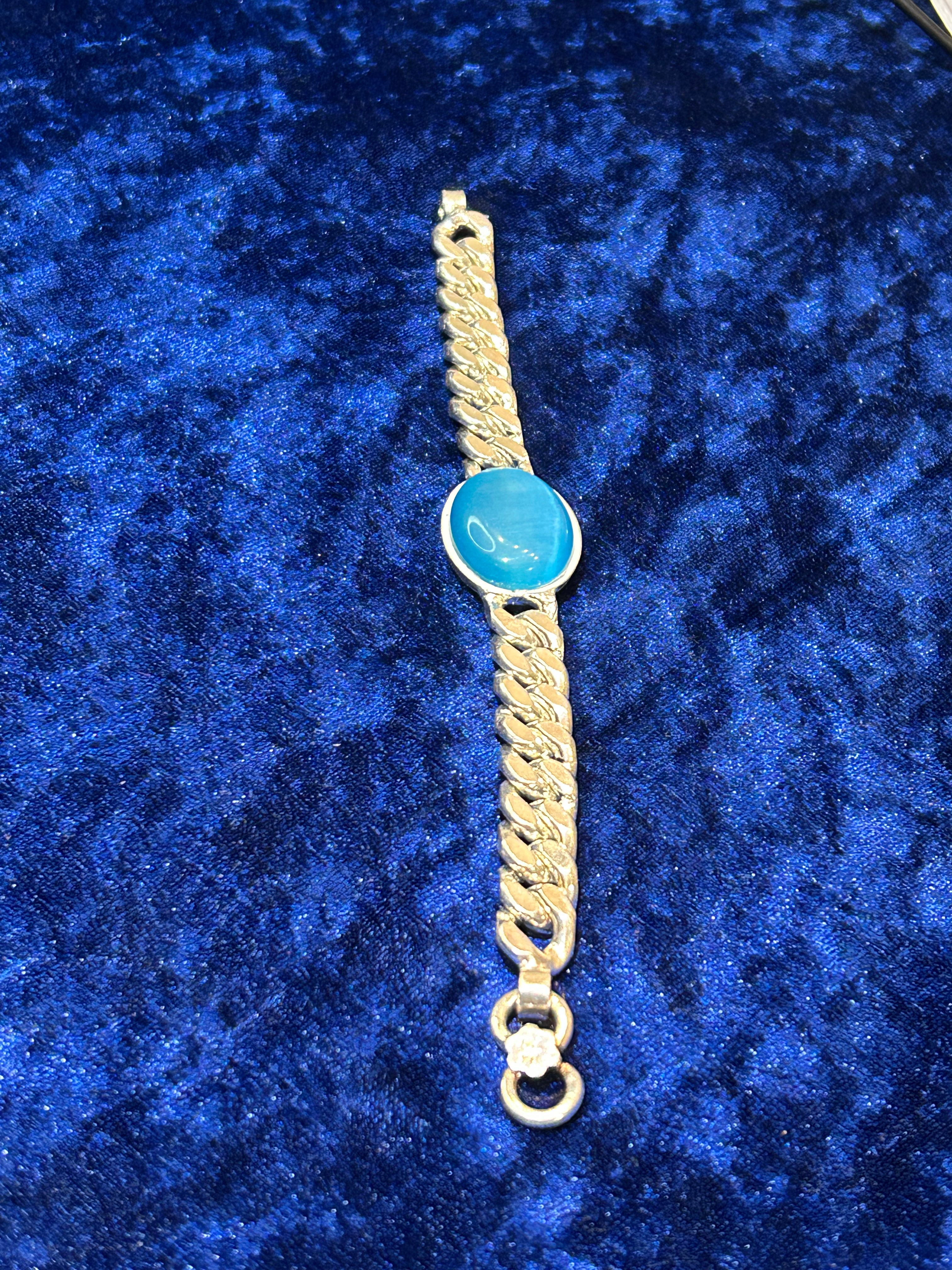 Elegant Men’s Pure Silver Feroza Bracelet – Bold & Stylish