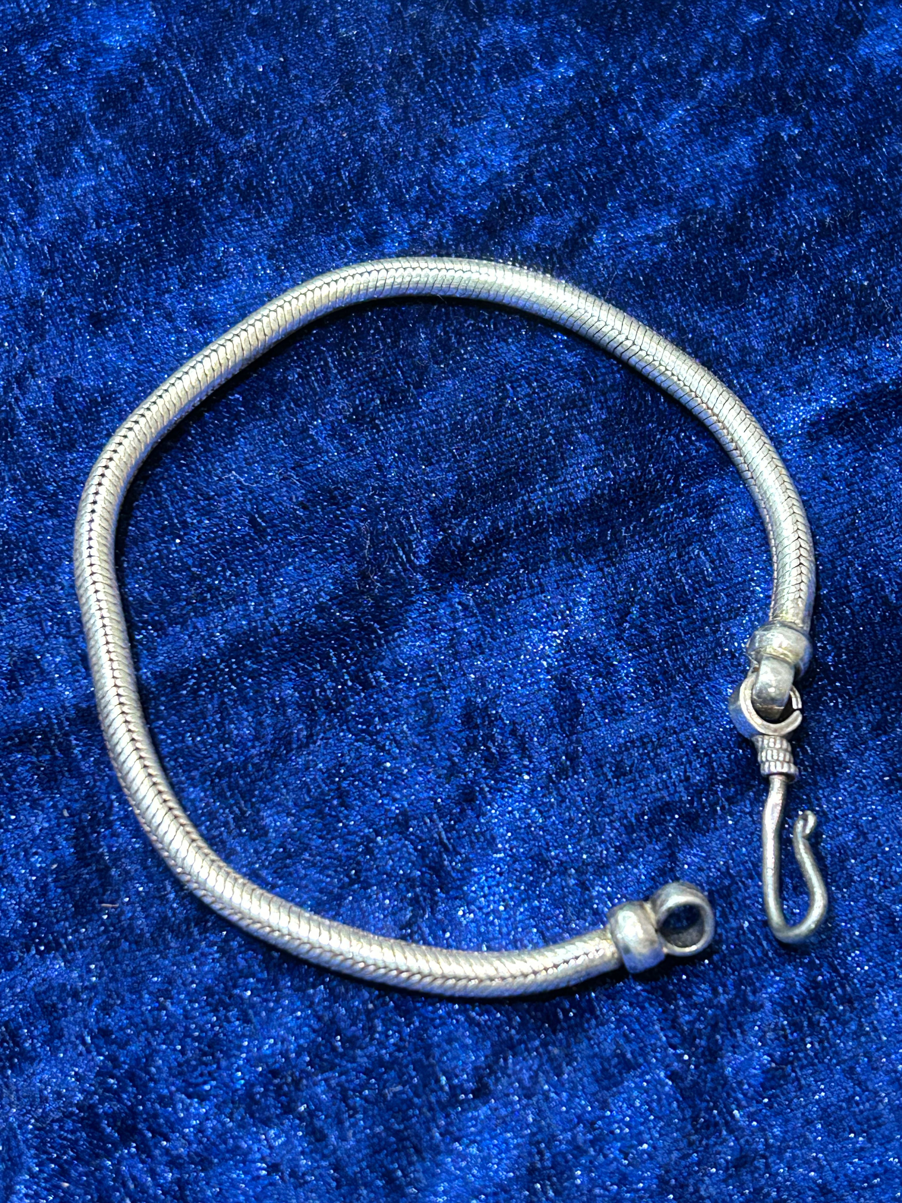 Bold & Refined Pure Silver Snake Bracelet for Men