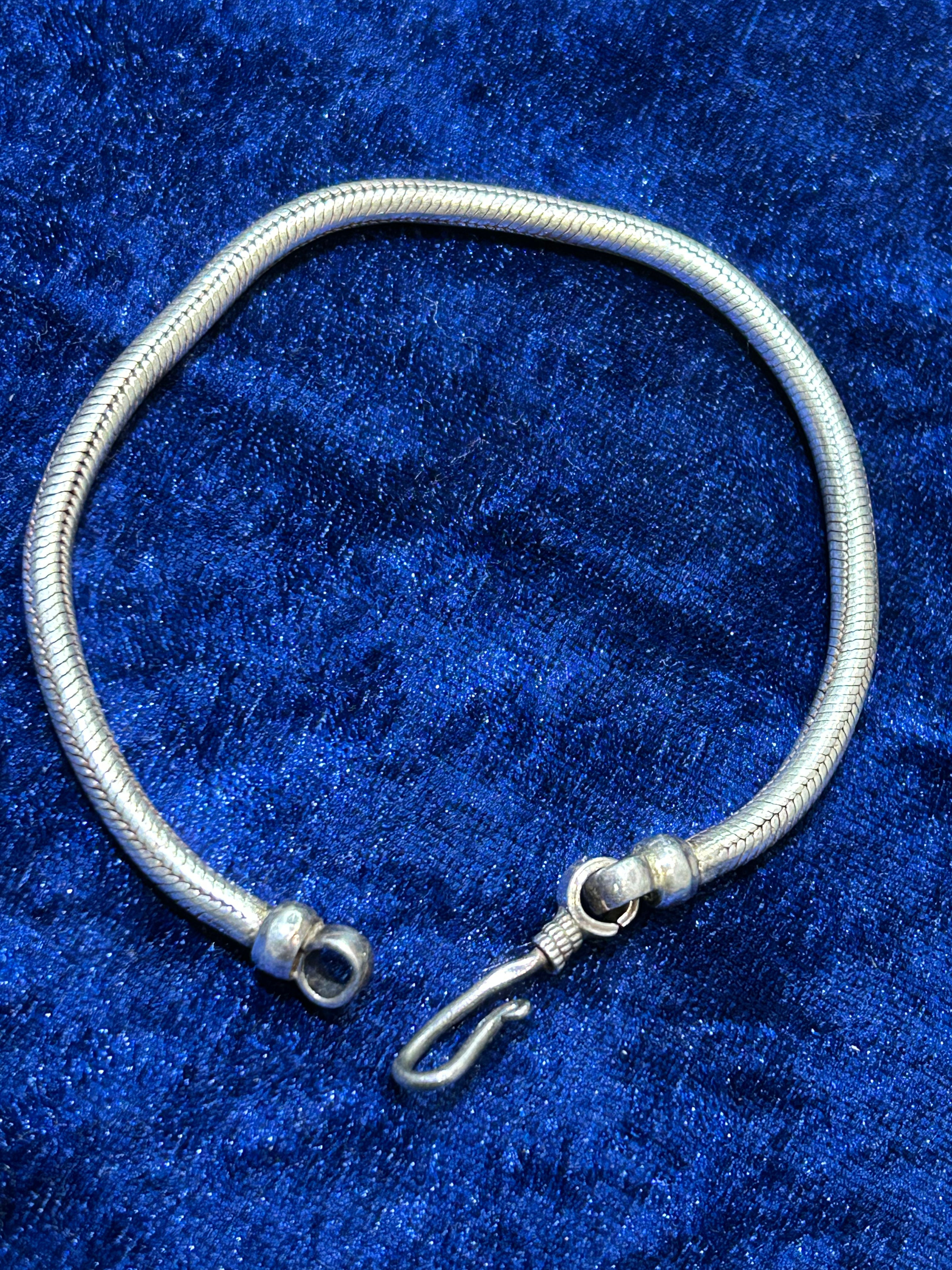 Bold & Refined Pure Silver Snake Bracelet for Men