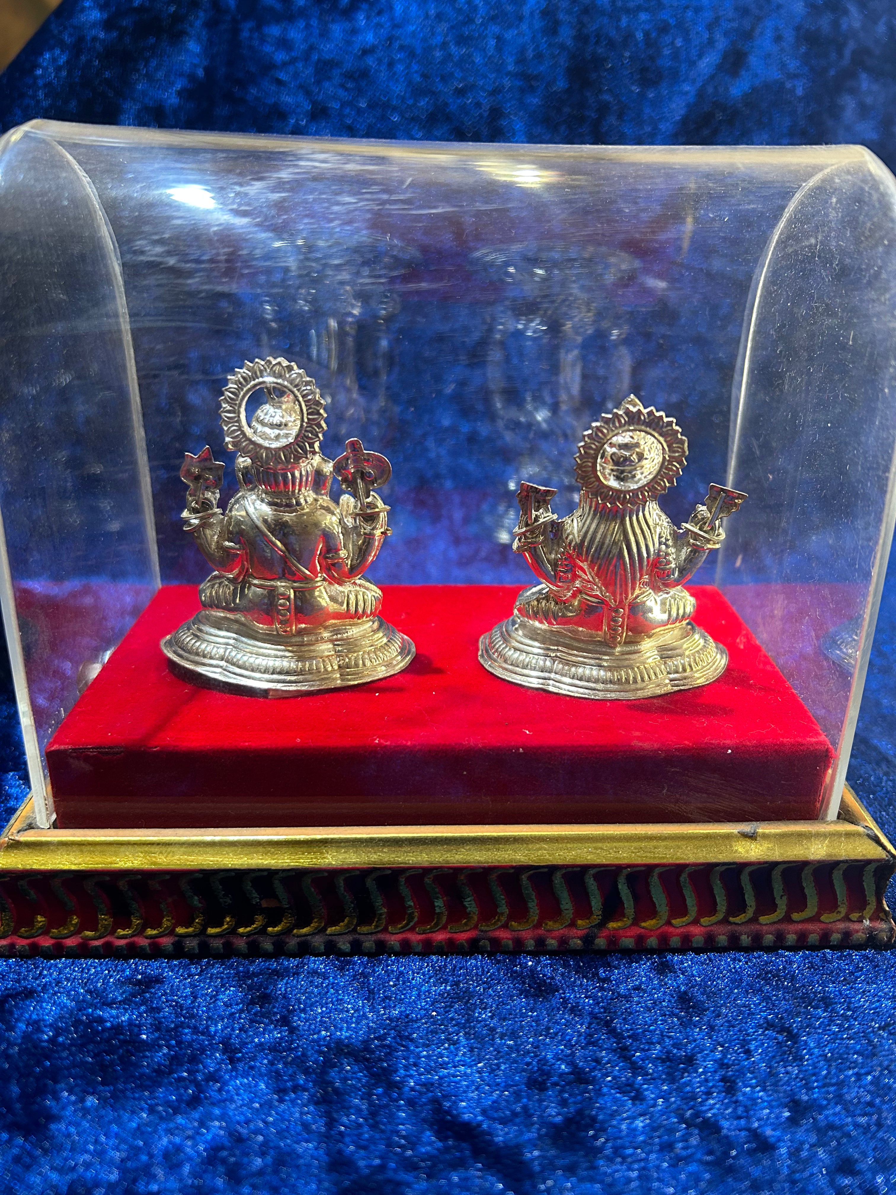Laxmi Ganesh Idol in Silver – Traditional Elegance for Every Home