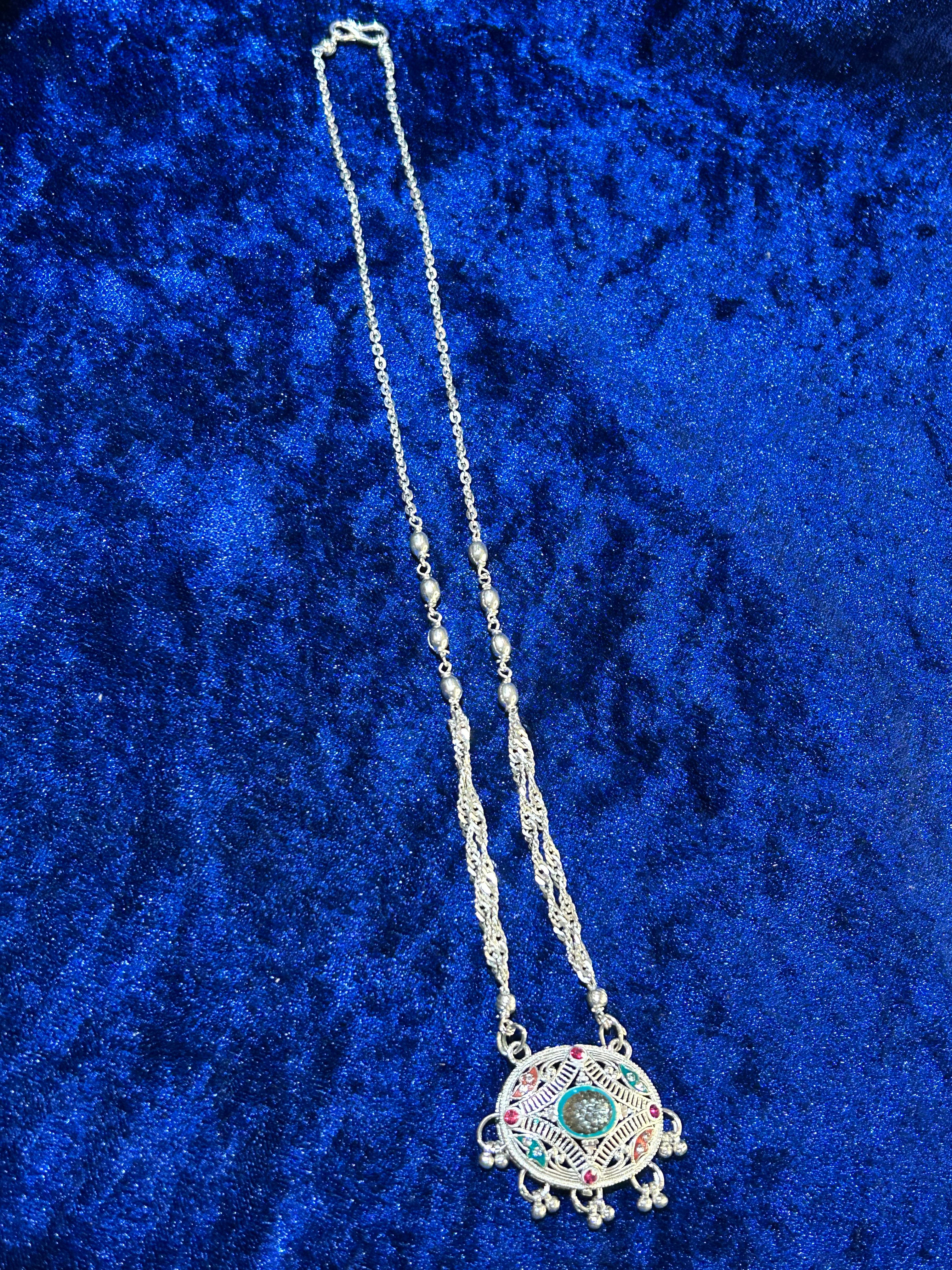 Elegant Pure 925 Silver Rajasthani Necklace – Timeless Women’s Jewelry Masterpiece