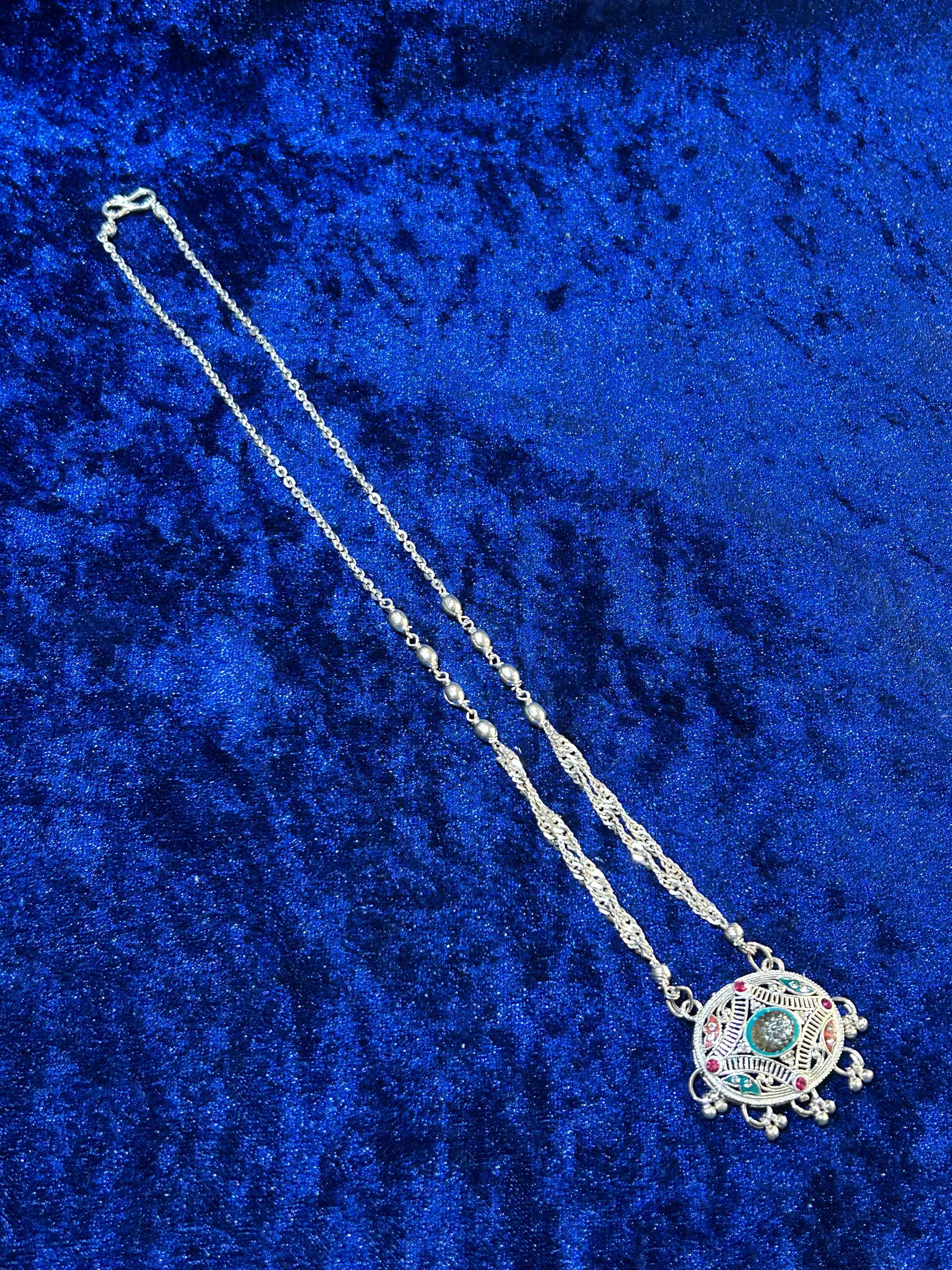 Elegant Pure 925 Silver Rajasthani Necklace – Timeless Women’s Jewelry Masterpiece
