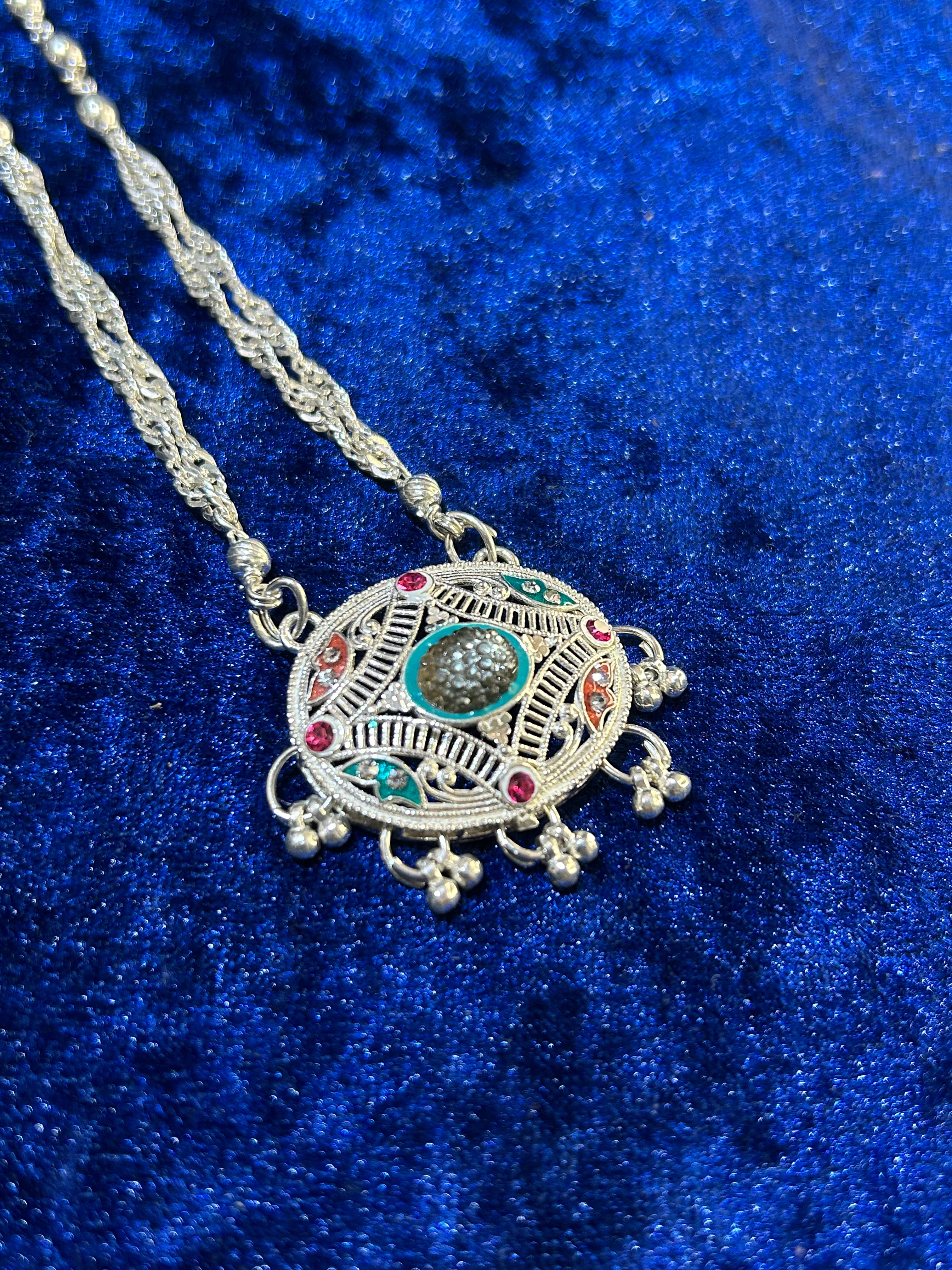 Elegant Pure 925 Silver Rajasthani Necklace – Timeless Women’s Jewelry Masterpiece