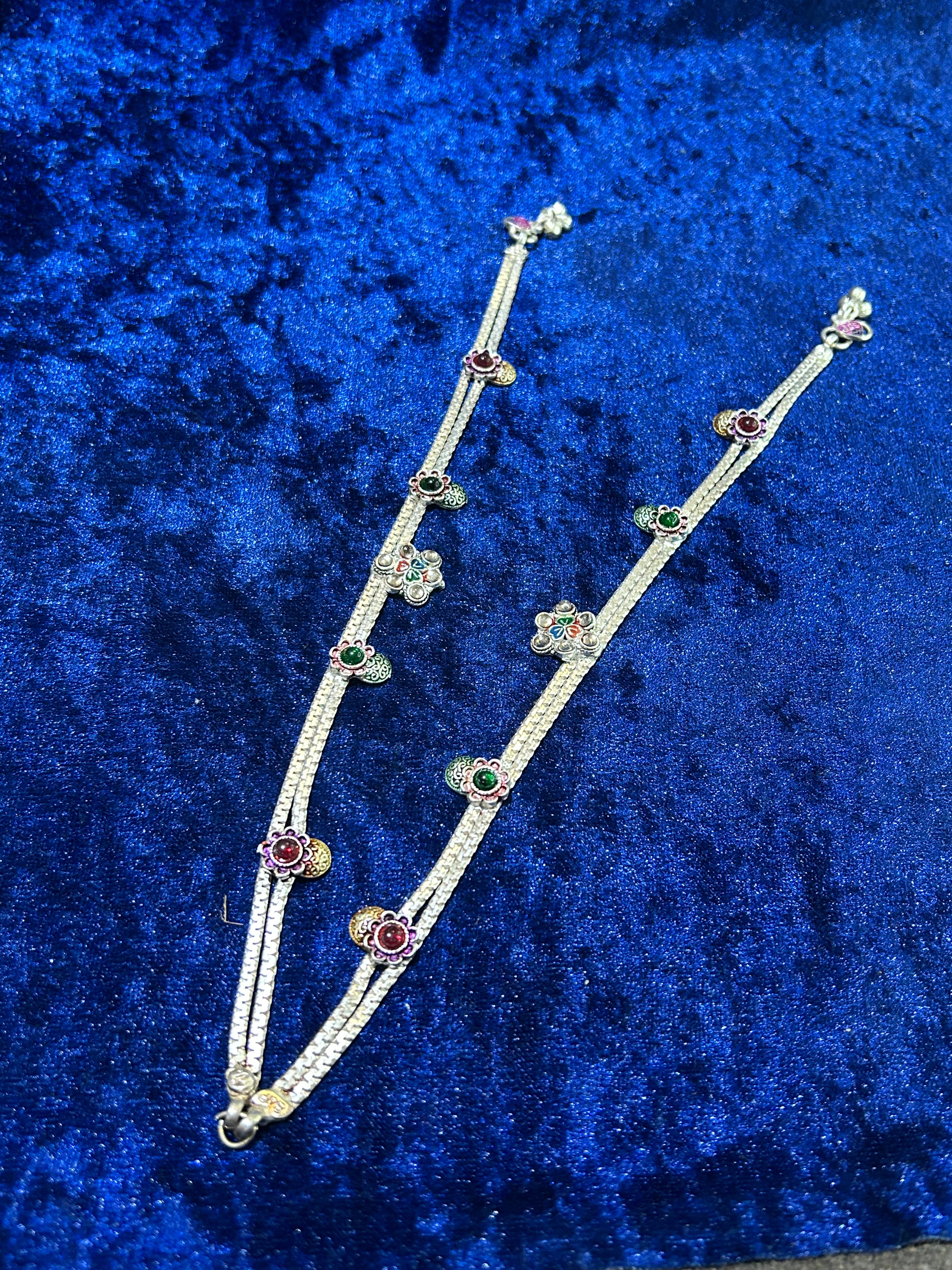 Rhythm in Silver: Delicate Designer Anklets