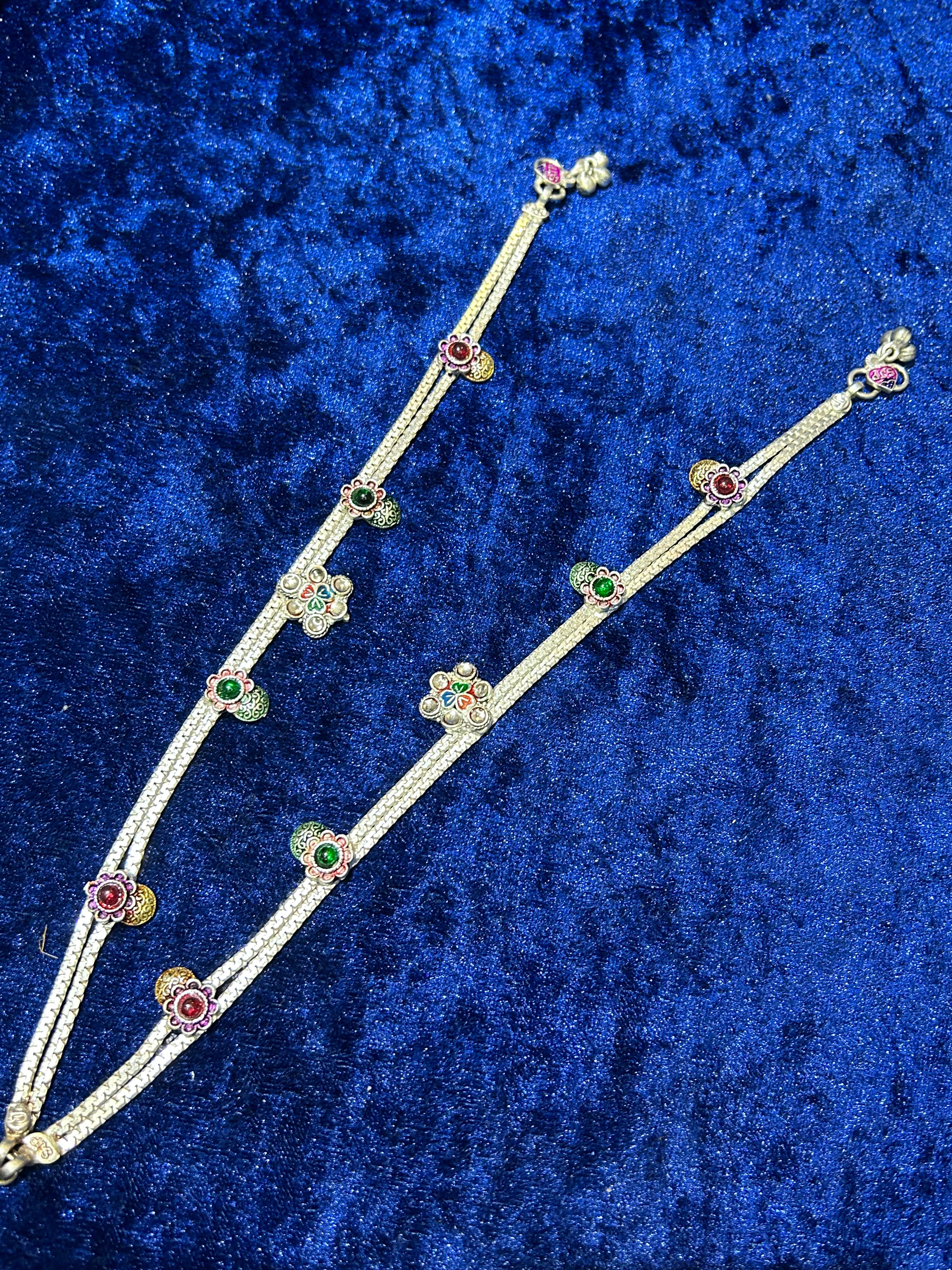 Rhythm in Silver: Delicate Designer Anklets