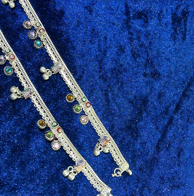 Royal Rhythm: Exquisite Pure Silver Designer Anklet