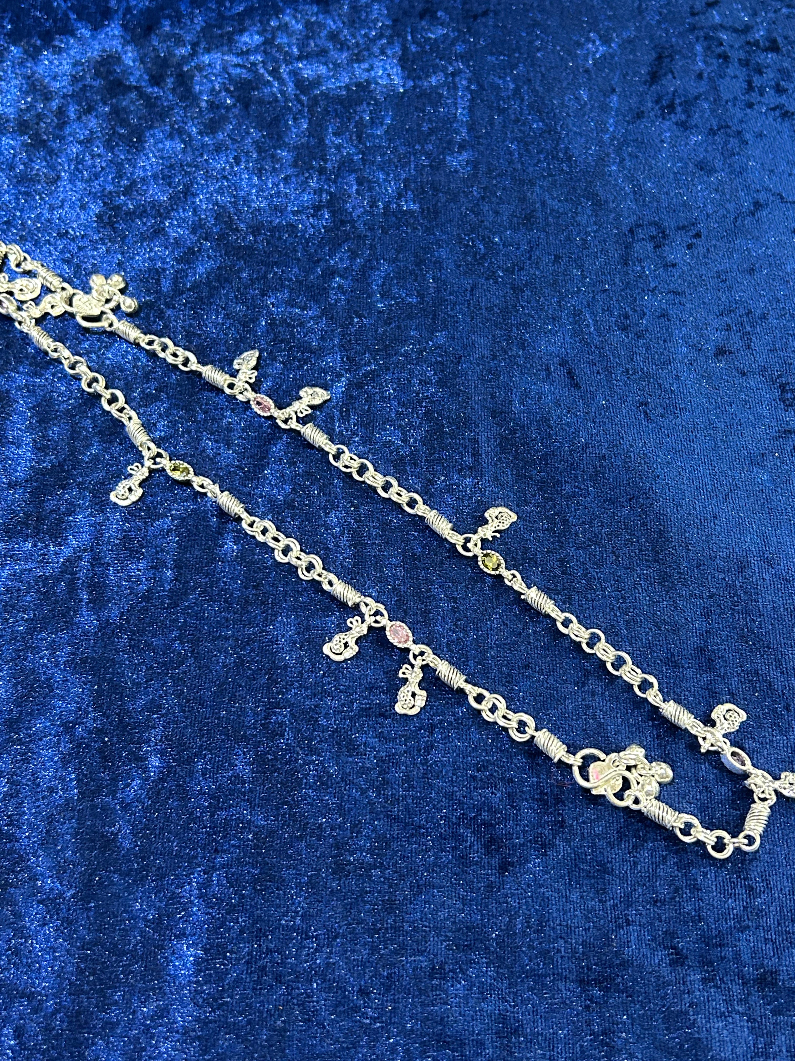 Glitz & Grace: Pure Silver Designer Anklets