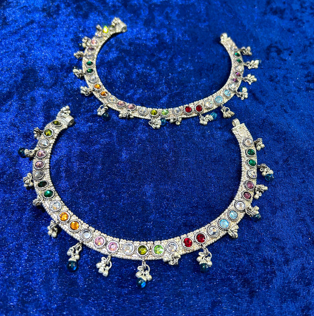 Fusion Grace: Indo-Western Silver Payal