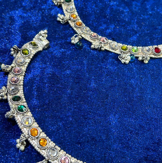 Fusion Grace: Indo-Western Silver Payal