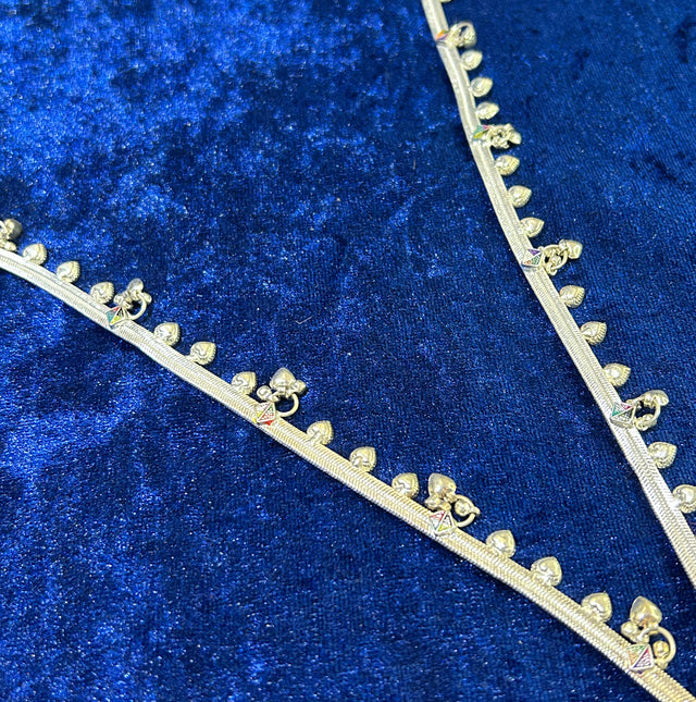 Festive Flair: Intricate Pure Silver Payal for Women