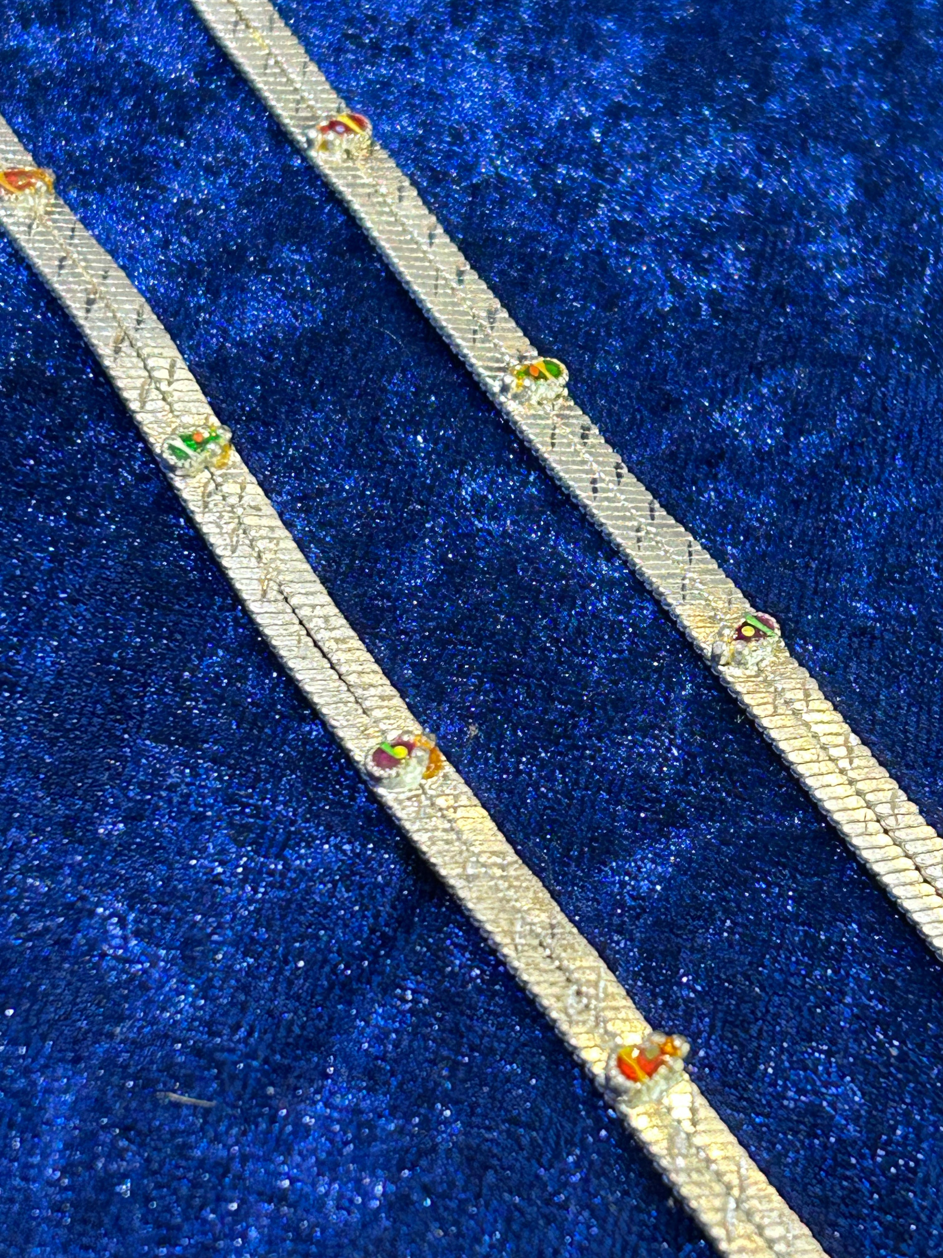 Heritage Grace: Artisan Silver Payal for Women