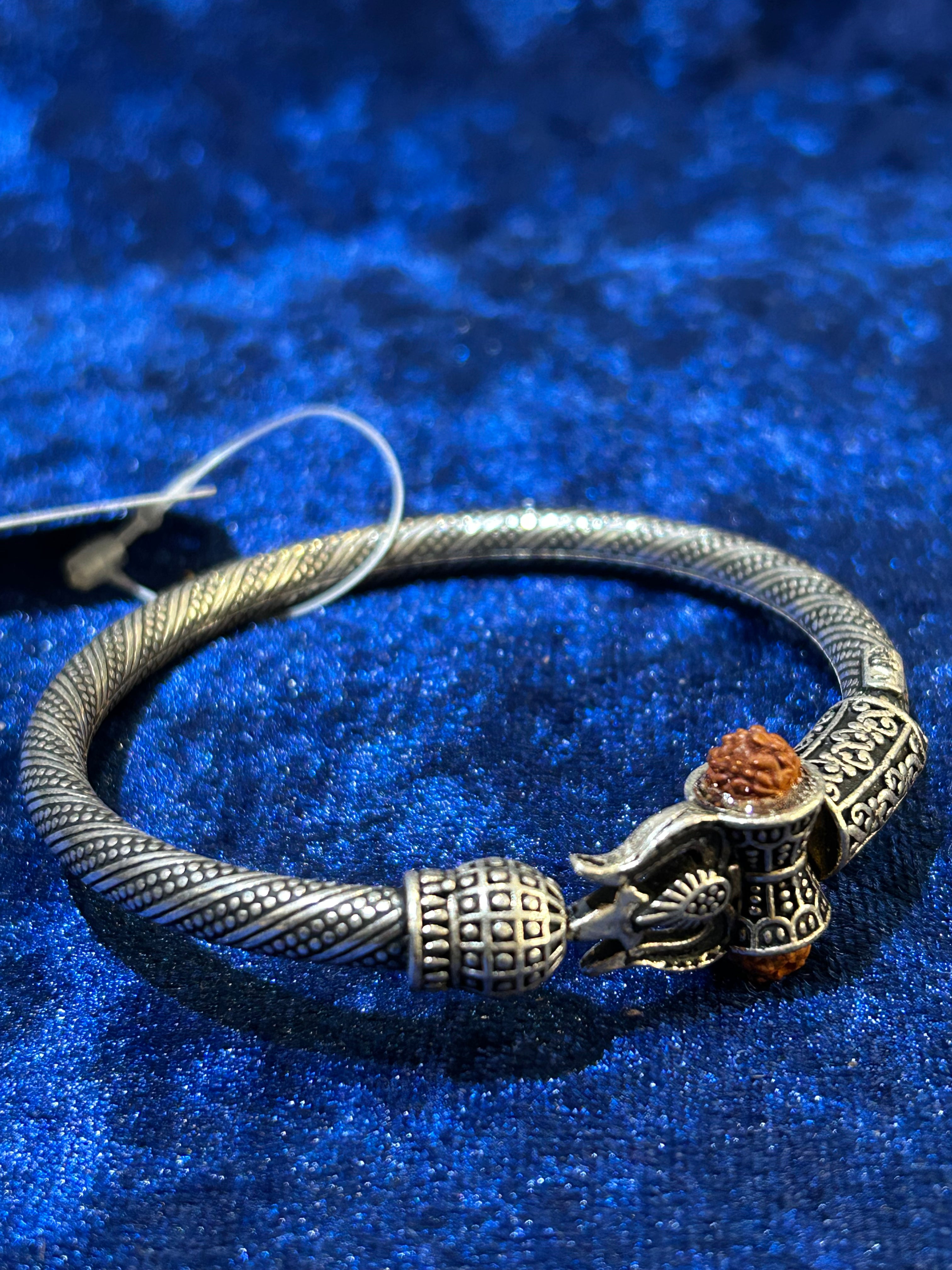 Divine Pure Silver Mahadev Bracelet for Men – Spiritual Strength