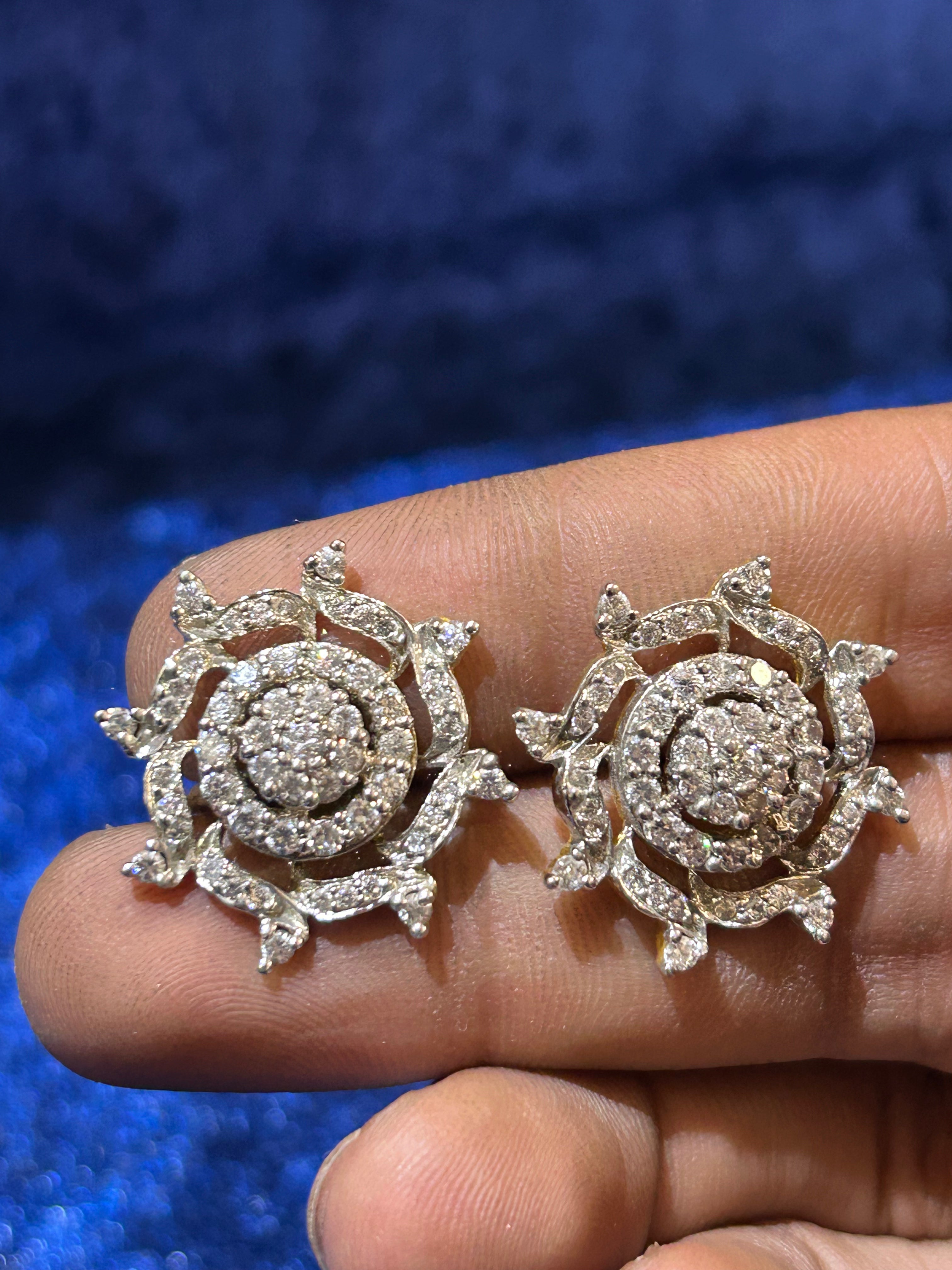 Starlit Chandbalis – Silver Plated Royal Statement Earrings