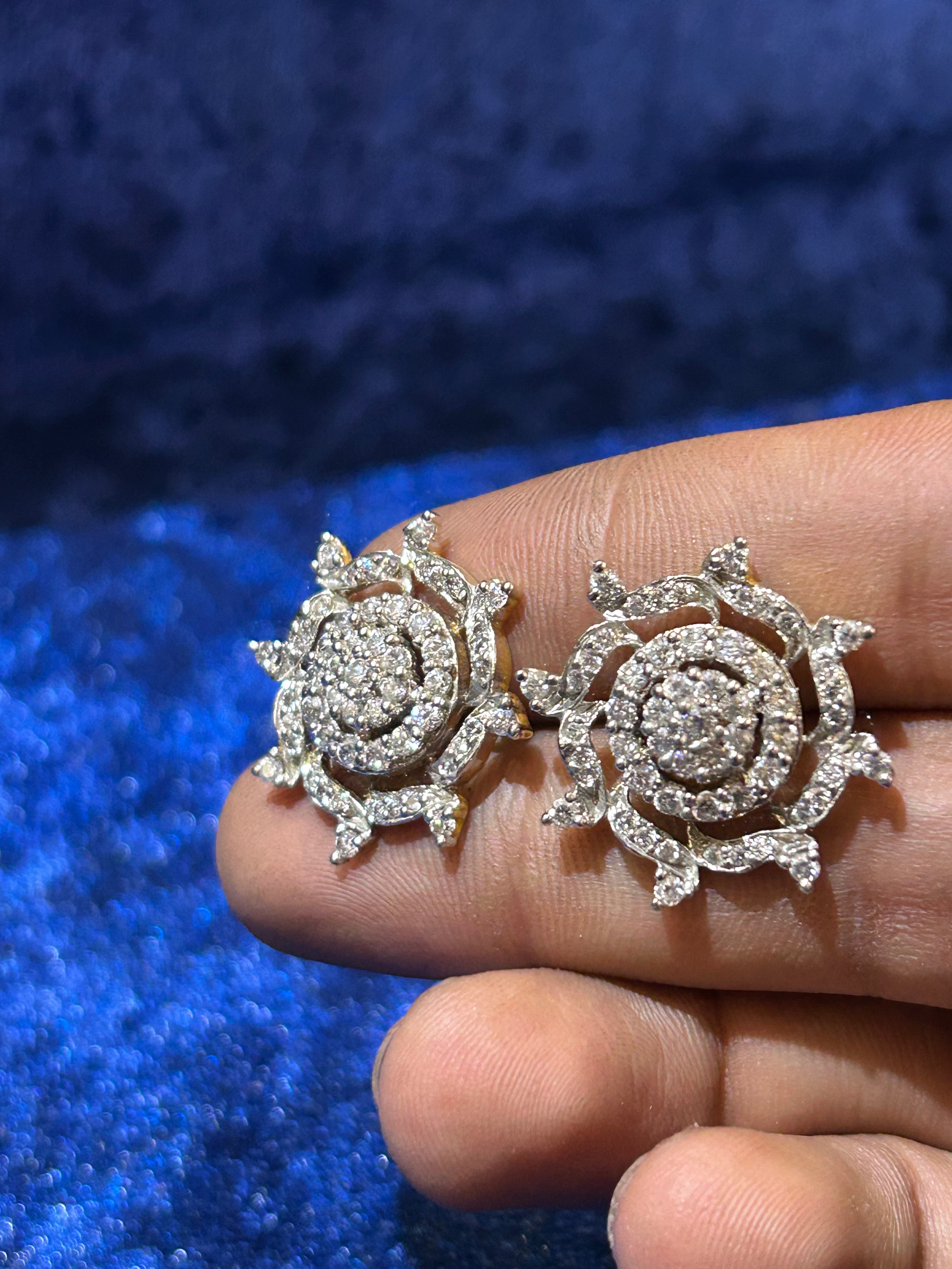 Starlit Chandbalis – Silver Plated Royal Statement Earrings