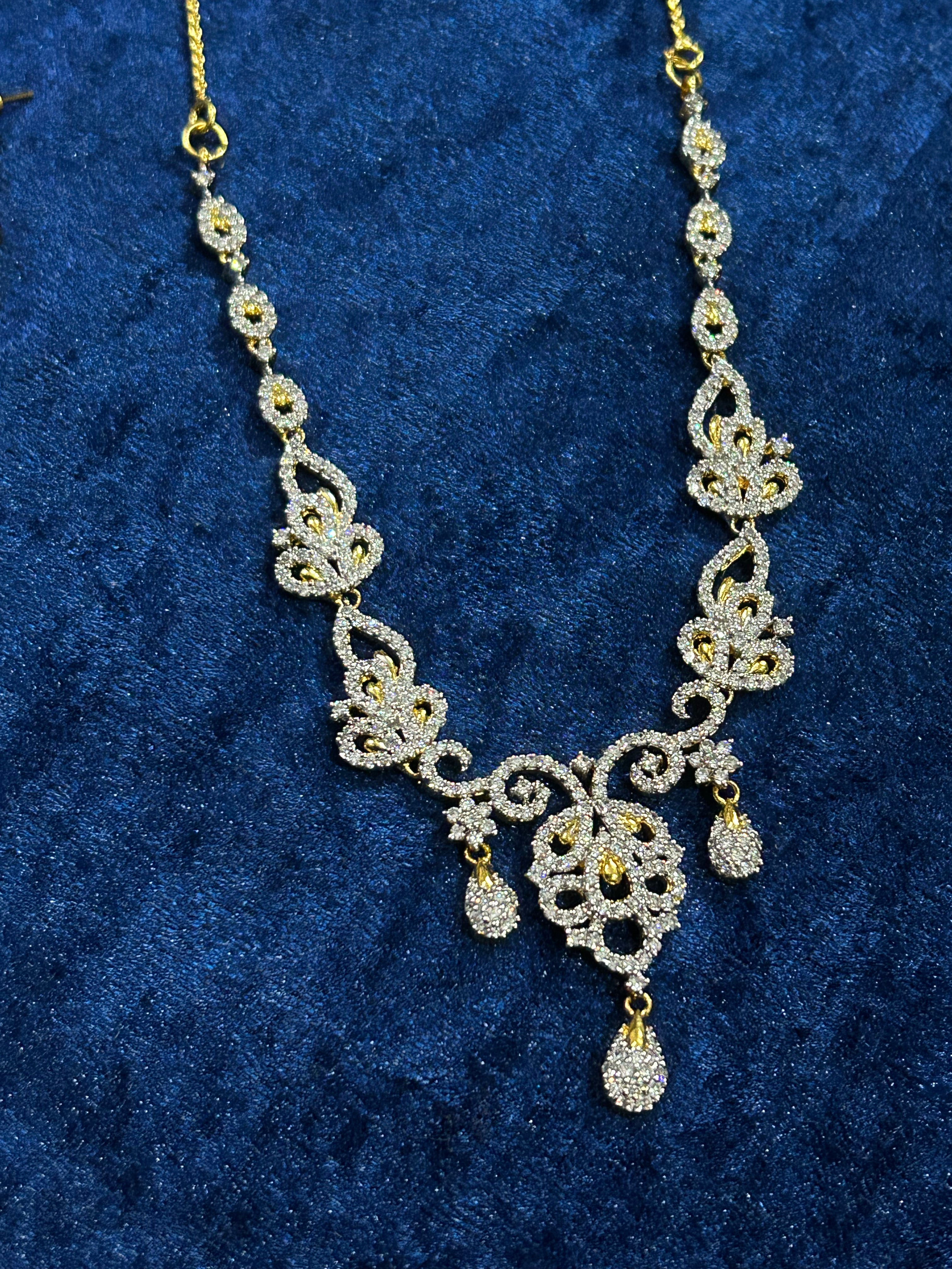 Celestial Shine – Silver-Plated Necklace Set for Divine Elegance