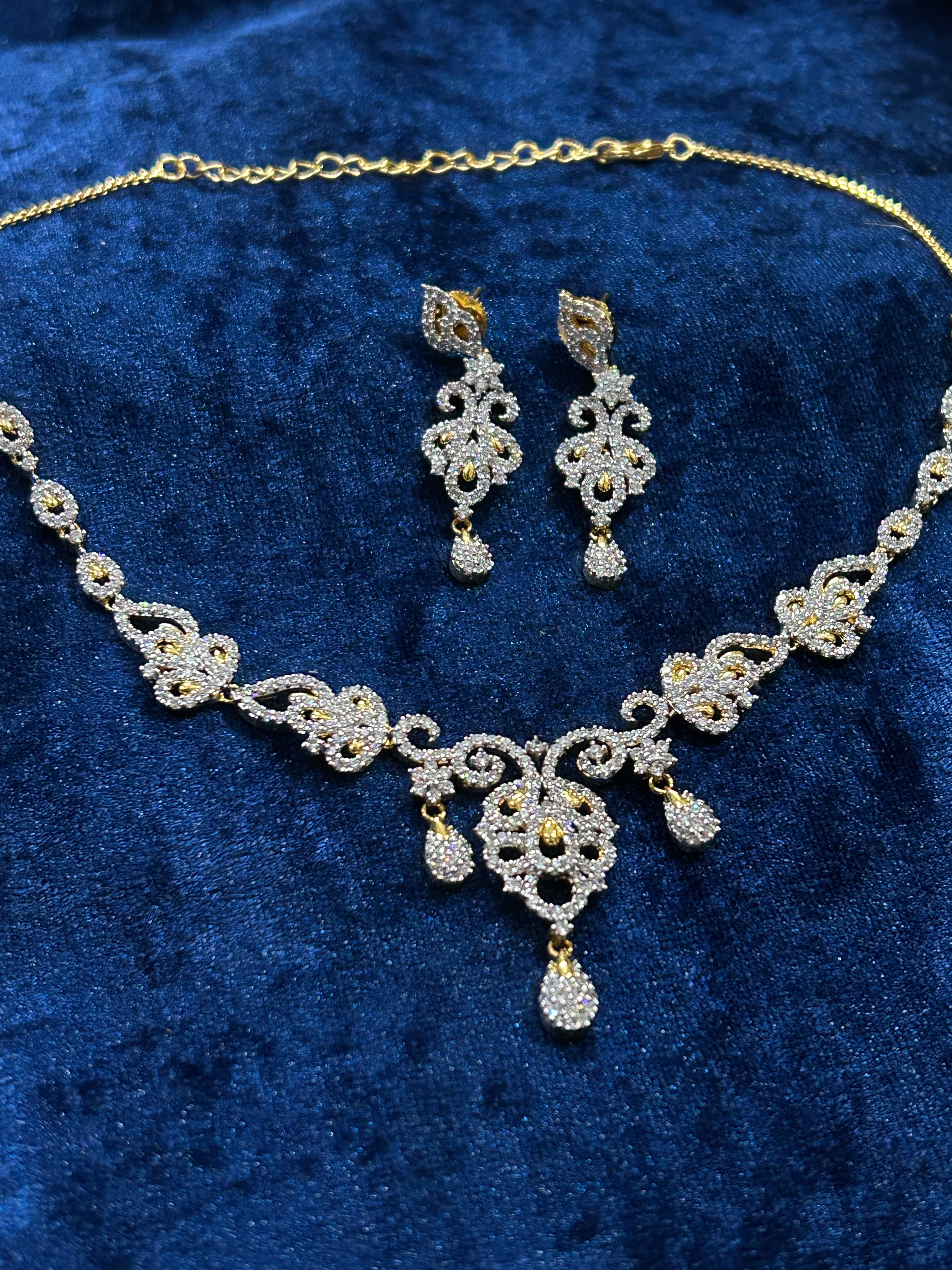 Celestial Shine – Silver-Plated Necklace Set for Divine Elegance