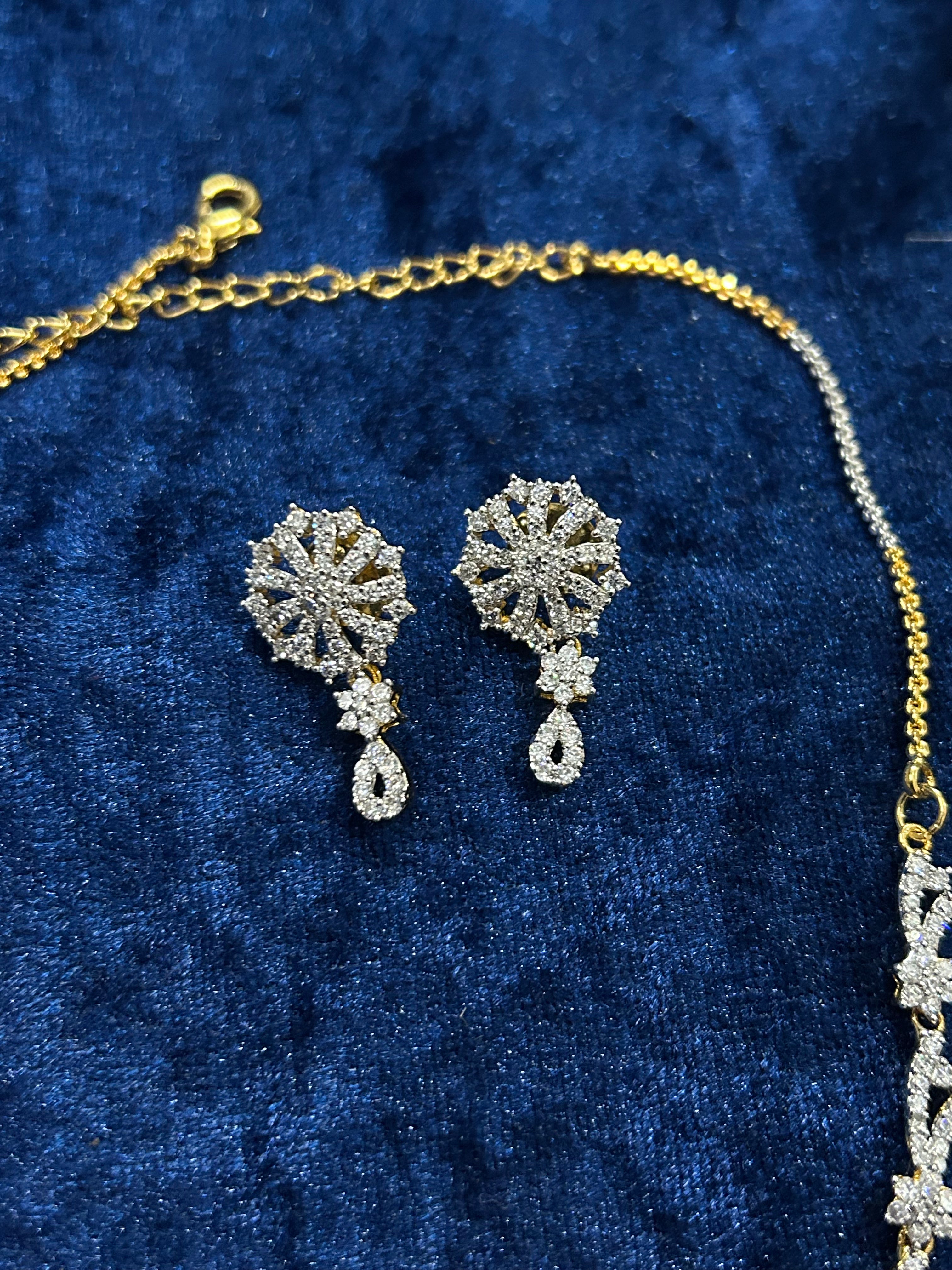 Glistening Aura – Premium Silver Plated Necklace & Earrings Set