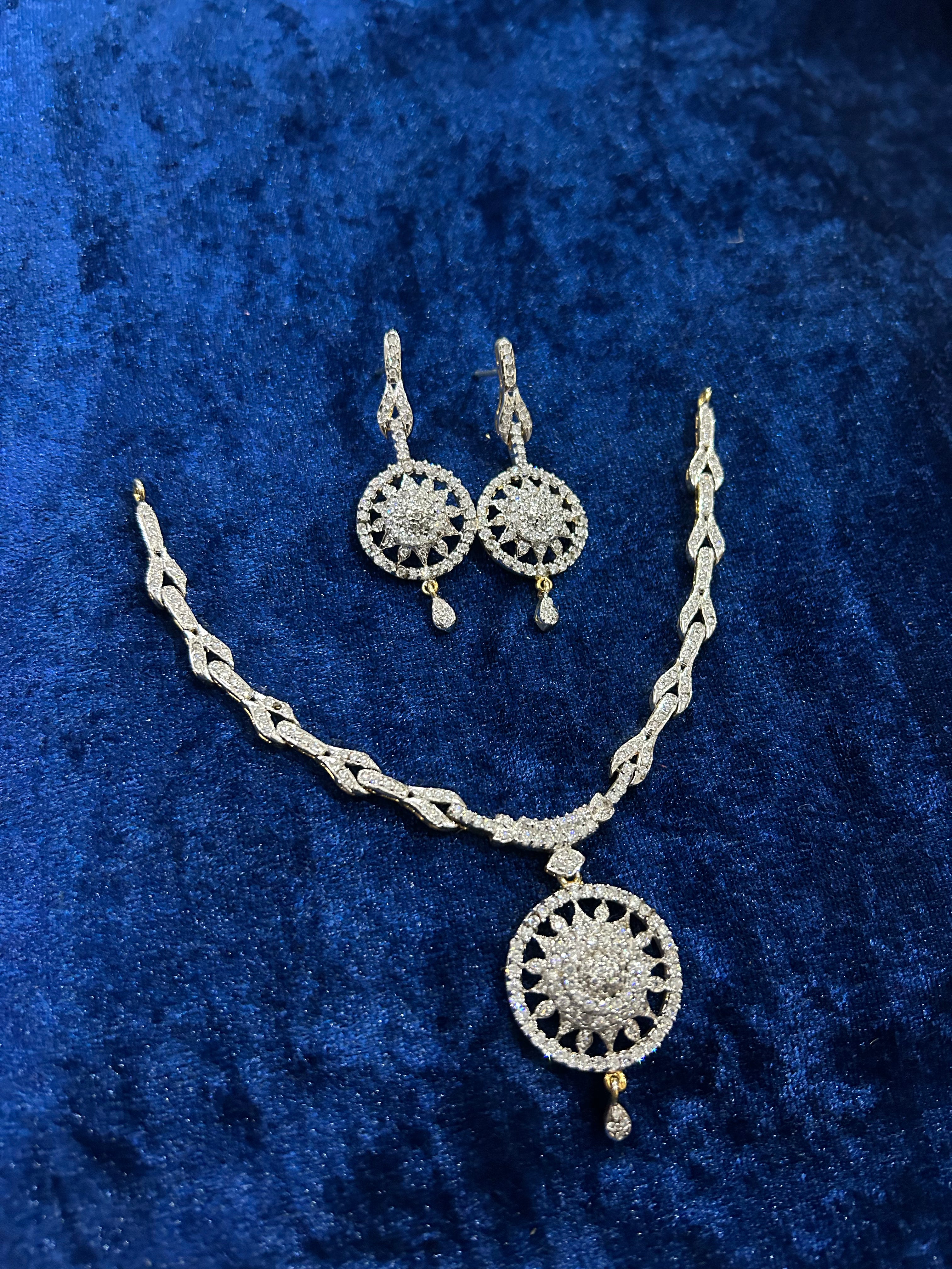 Glistening Aura – Premium Silver Plated Necklace & Earrings Set