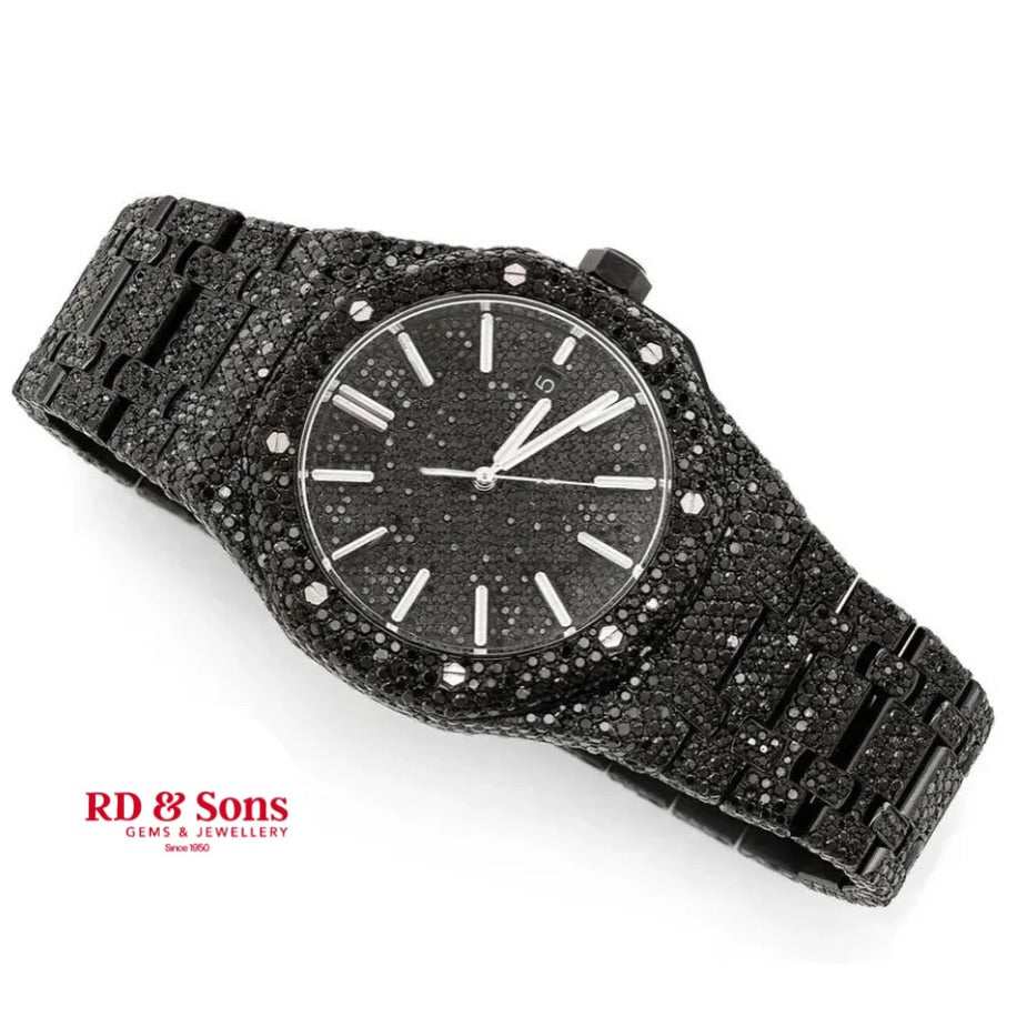 Black Ice Royale – Moissanite Luxury Watch