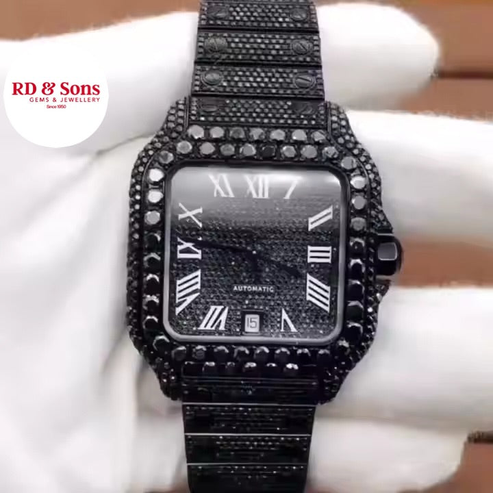 Black Ice Elite – Moissanite Diamond Watch