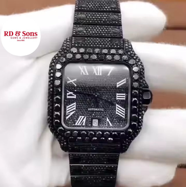 Black Ice Elite – Moissanite Diamond Watch
