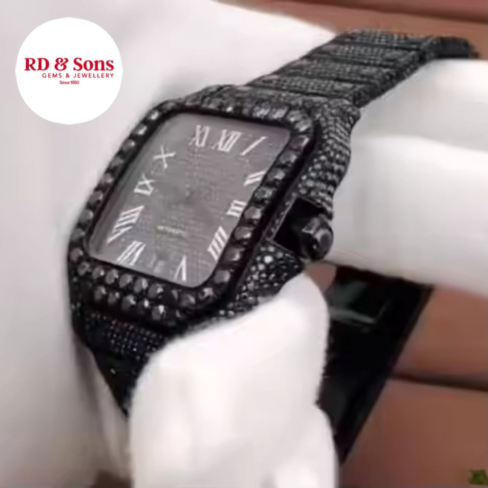 Black Ice Elite – Moissanite Diamond Watch