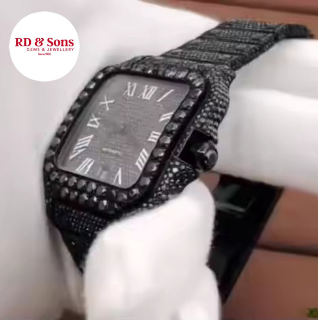 Black Ice Elite – Moissanite Diamond Watch