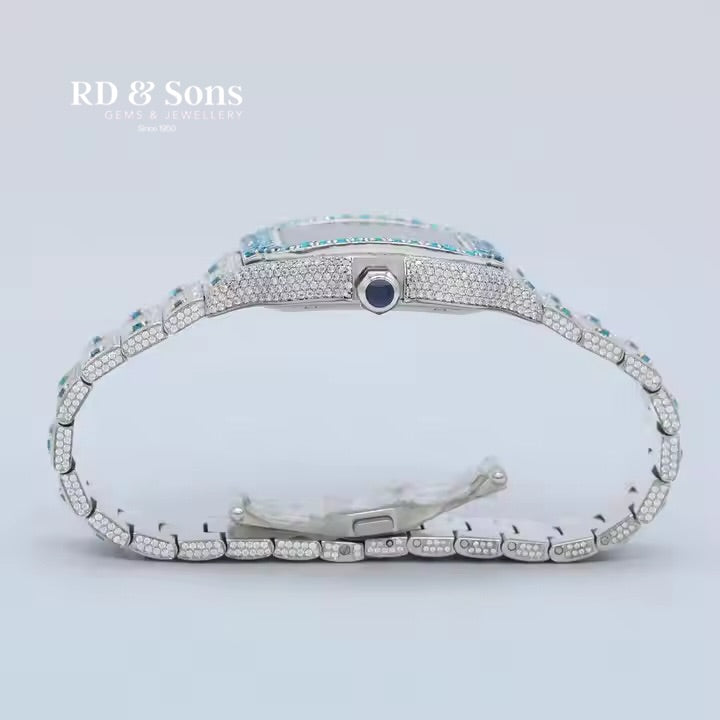 Arctic Royale – Iced Moissanite Automatic Watch