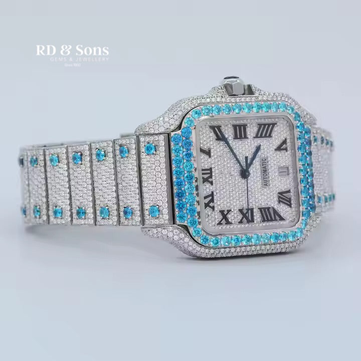 Arctic Royale – Iced Moissanite Automatic Watch