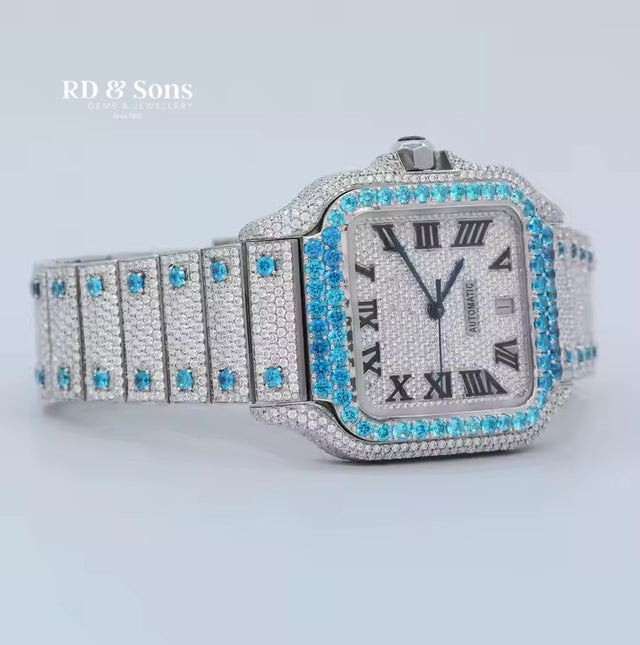 Arctic Royale – Iced Moissanite Automatic Watch