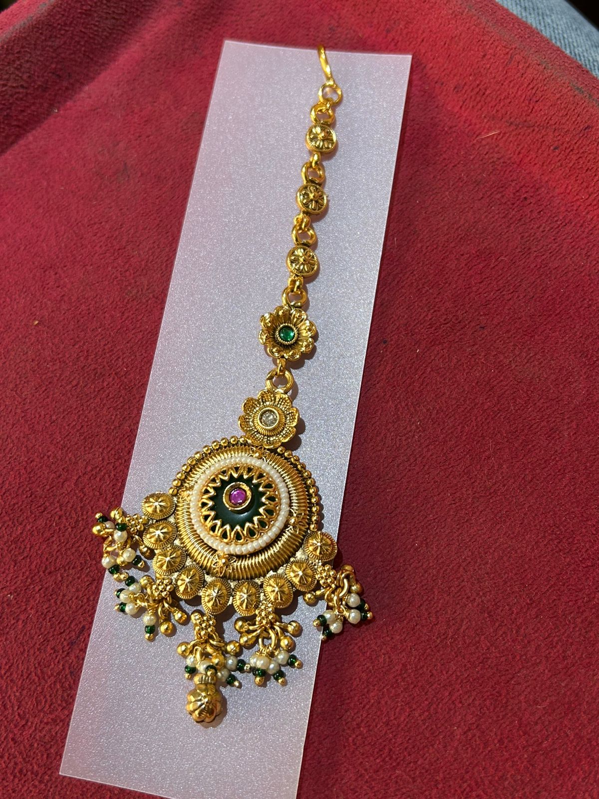 Handcrafted Silver-Plated Matha Tikka for Women