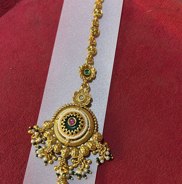 Handcrafted Silver-Plated Matha Tikka for Women