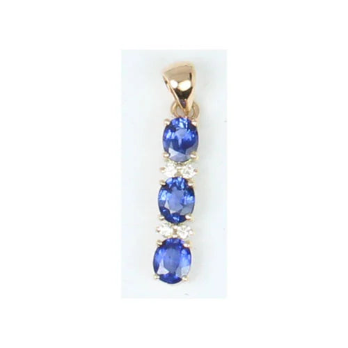 Dazzling Blue Sapphire and Diamond Pendant in Gold – Timeless Beauty