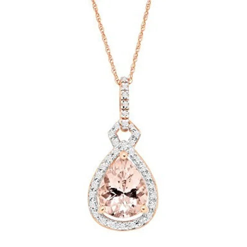 Romantic Rose Gold Pendant with Sparkling Morganite Gemstone