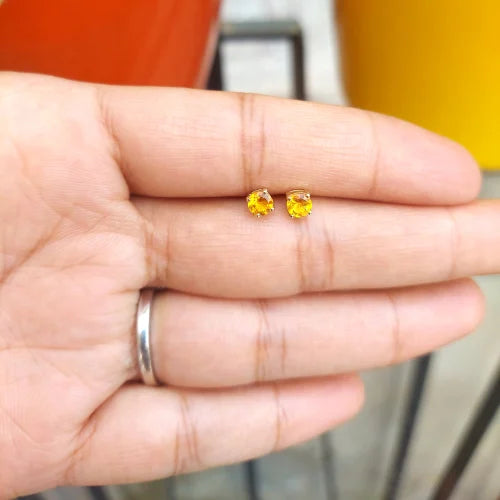 Golden Glow: 18Kt Citrine Earrings for Radiant Elegance