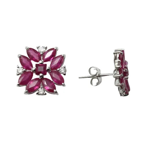 Timeless White Gold Ruby Earrings – Classic Glamour with a Modern Twist