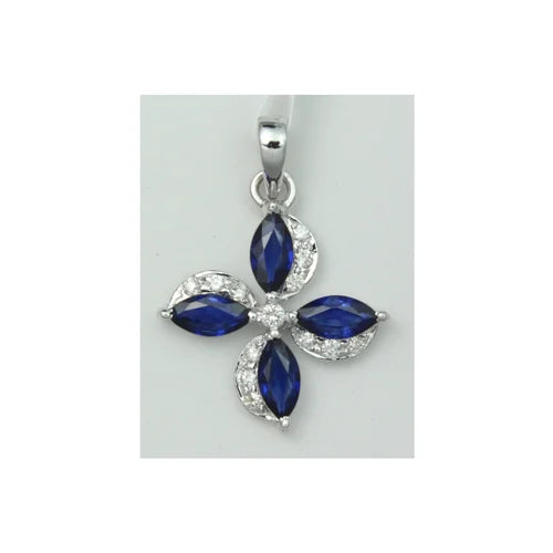 Classic Blue Sapphire Pendant Set in White Gold