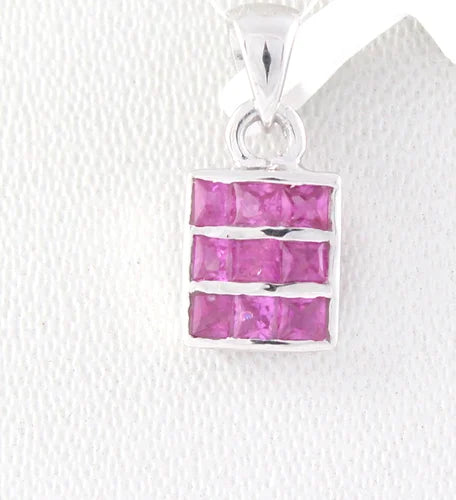 Romantic Ruby Gemstone Pendant – 18K White Gold Brilliance